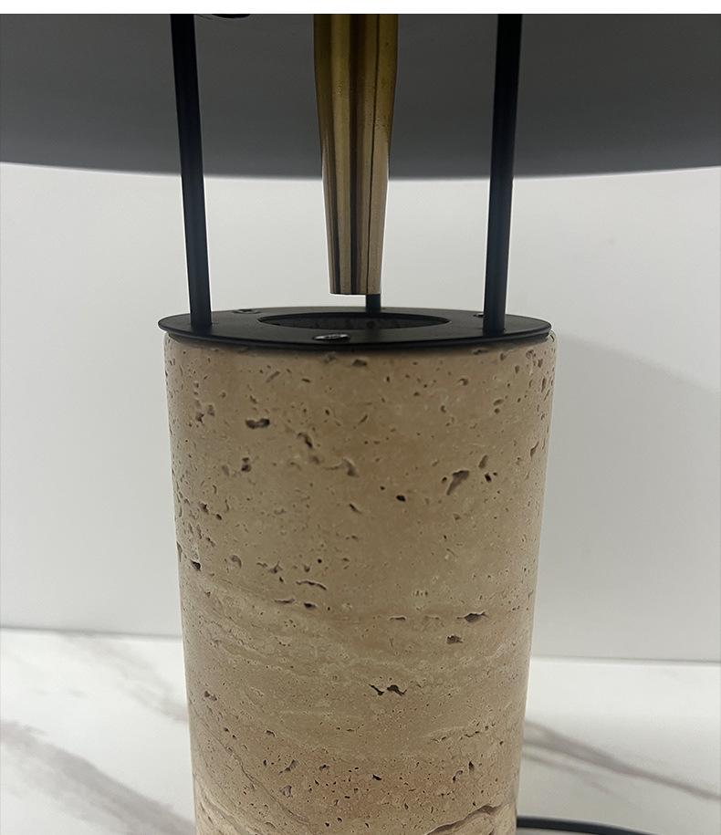 Contemporary Marble Travertine Table Lamp - Luxurious Designer Style for Living Room or Bedroom