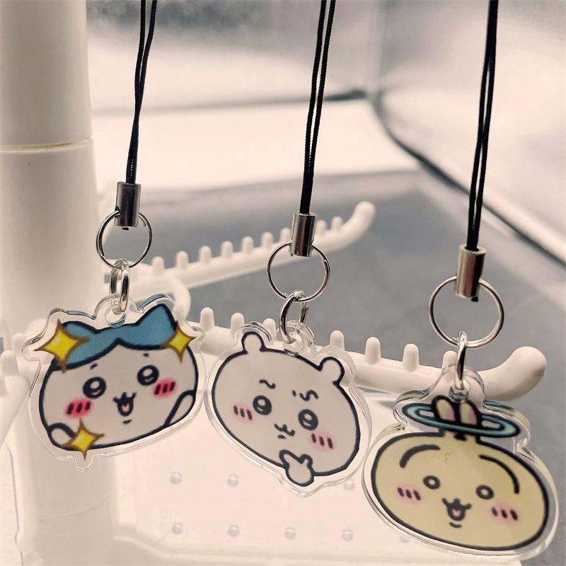 Anime Figure Keychain Mobile Phone Pendant Couple Lanyard Pendant Keychains Cell Accessories Bag Pendant Gifts