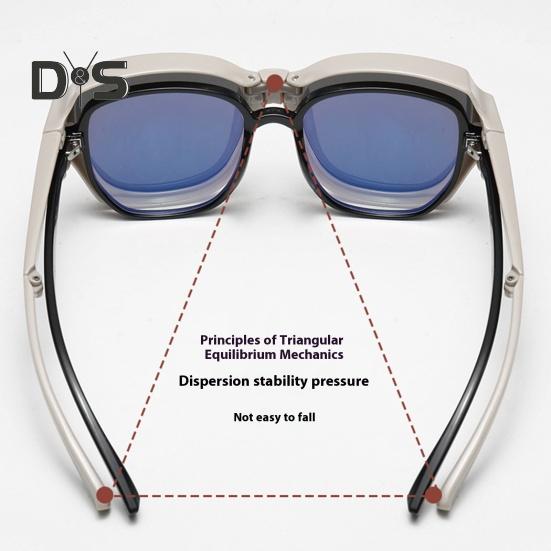 1 Pair Polarized Sunglasses UV400 Protection High Definition Lenses Folding Cover Design Functional Polarized Eyewear