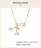Zodiac Necklace Gold Plated Stainless Steel Chain Safety Pin 12 Constellation Horoscope Pave CZ Pendant Waterproof