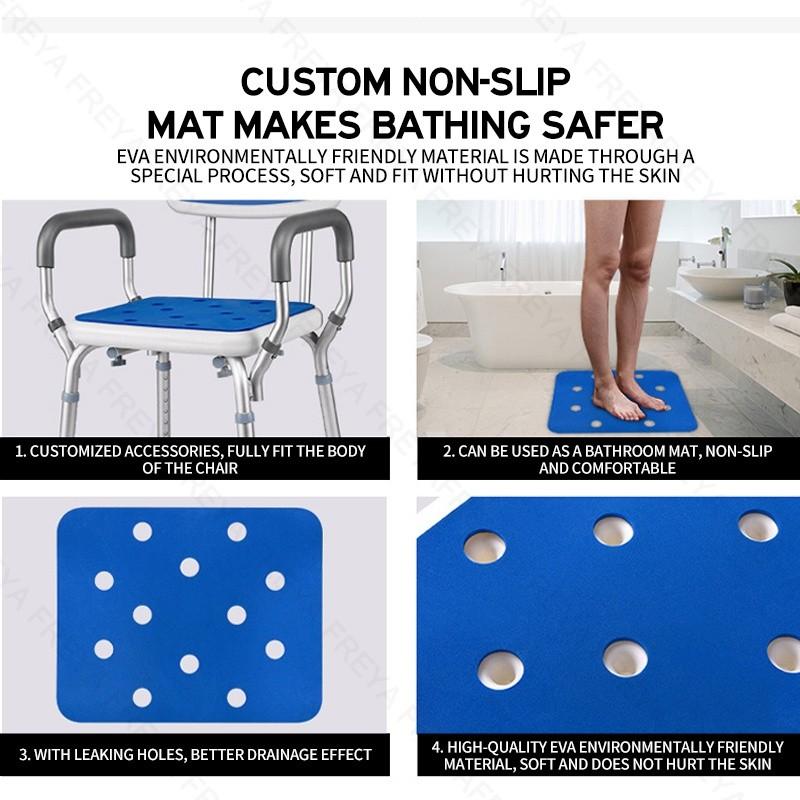 Rust-proof Aluminum Alloy Shower Chair for Elderly Height Adjustable Bathroom Toilet Commode Chair with Backrest