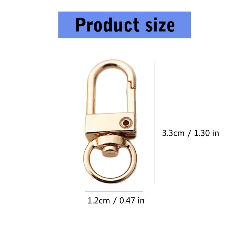 100Pcs Delicate Zinc Alloy Swivel Clips Carabiner Clip Swivel Triggers Dog Buckle KeyRing for Creative DIY Projects