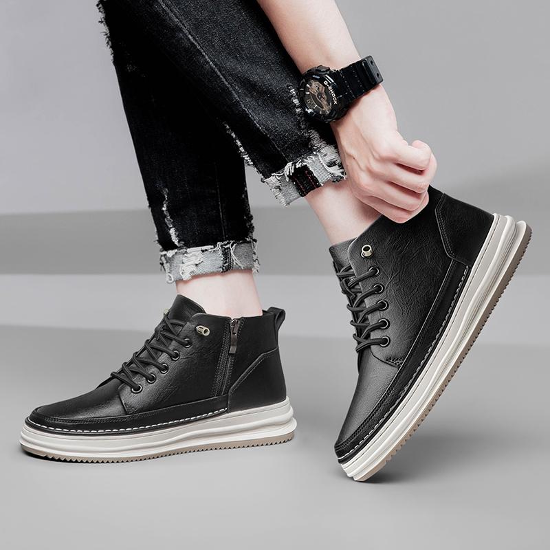 Fashion Handmade Leather Casual Boots For Men Lace-up Outdoor Non-Slip Work Men Boots High Quality Classic Design Mens Dress Shoes