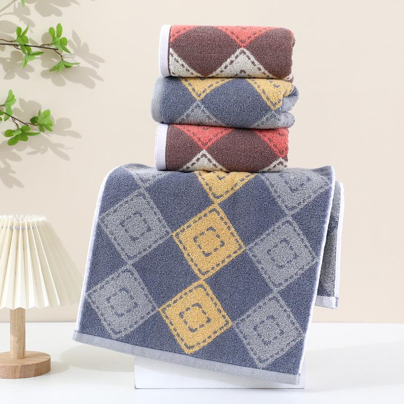 Jacquard Yarn-Dyed Cotton Face Towel - Thick, 35x75cm Wedding Favor