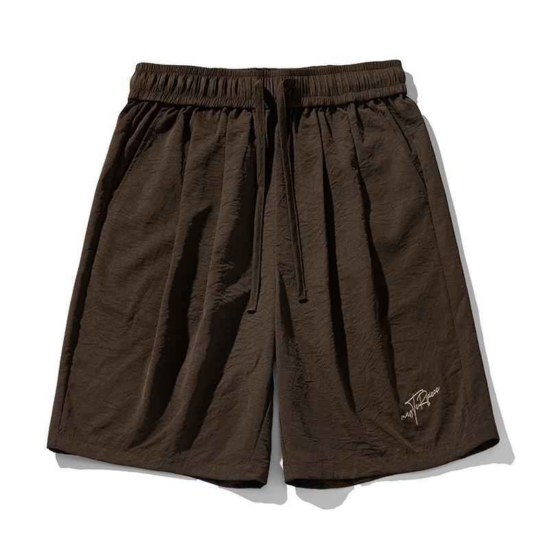 Vintage Style Shorts With Letter Embroidery For Youths