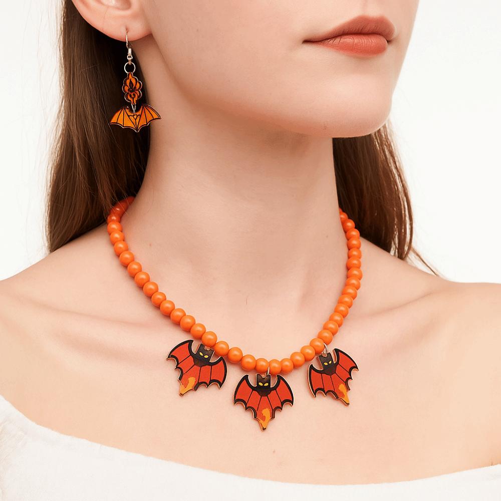 Acrylic Halloween Jewelry Sets Adjustable Choker Necklace Earring Set Beach Vacation Accessories