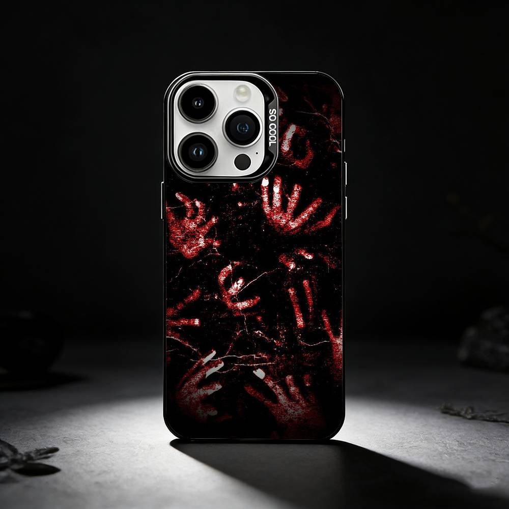 HALLOWEEN BLOODY SPLATTER Phone Case For iPhone 17,16,15,14,13,12,11 Plus,Pro Max,XS,Colored Silver Phone Case