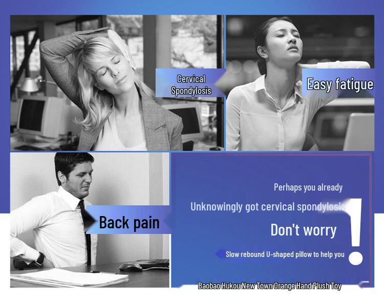 U-Shaped Memory Foam Neck Support Pillow for Travel and Office