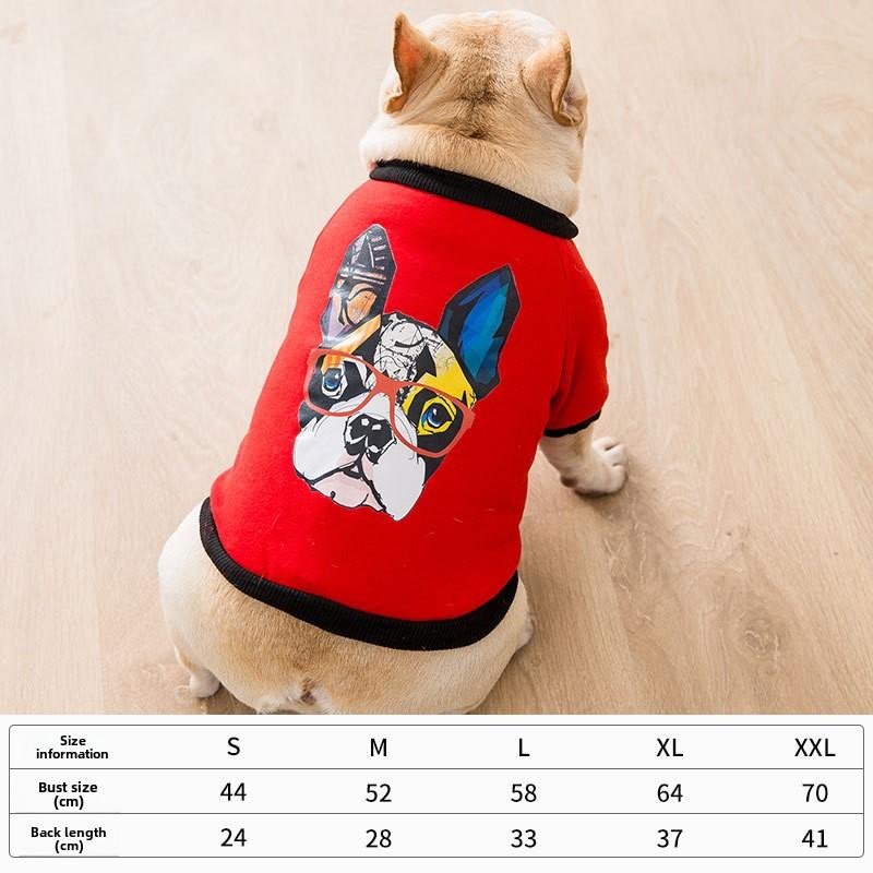 Spring and Summer Dog Medium and Small Dog Bullfighting Sweater Thin Breathable Fat Dog Starling Dog Pet Dog Clothes