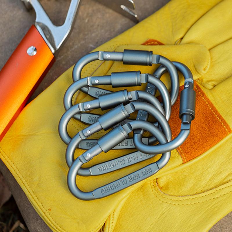 8cm D-Ring Carabiner Hooks Camping Equipment Alloy Aluminum Survival Gear Camp Mountaineering Hook Outdoor Travel Kit Carabiner