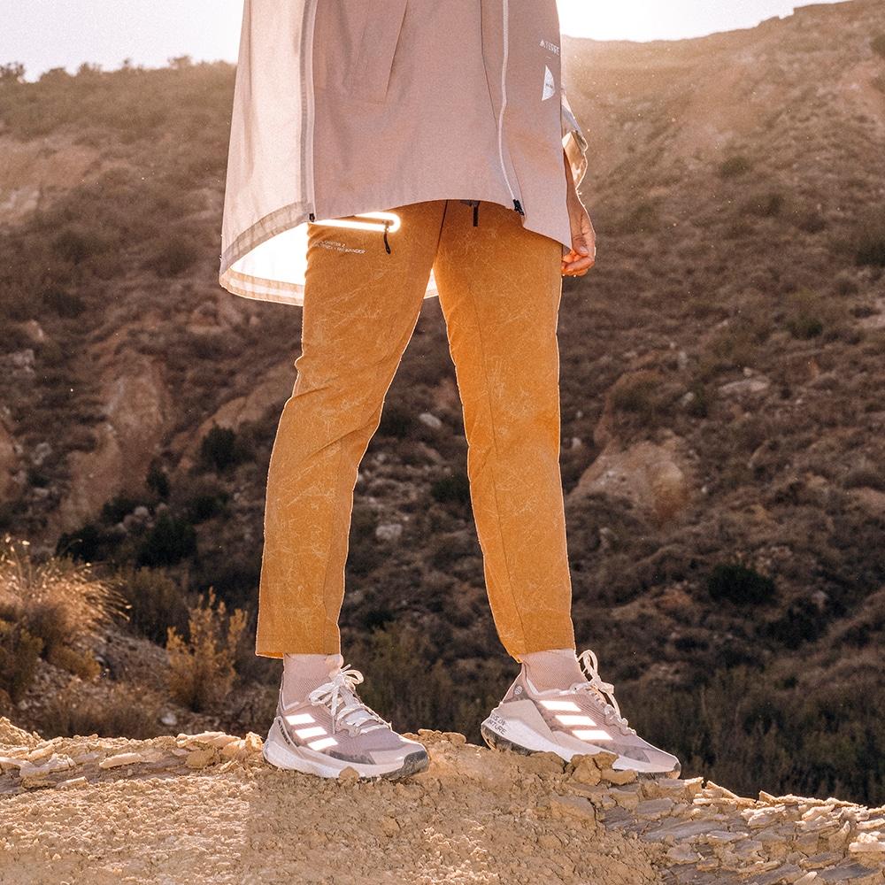 Adidas Terrex X And Wander Collaboration SS23 Logo Reflective Print Adjustable Drawstring Waist Outdoor Sports Pants Women Pants Bronze HR8409