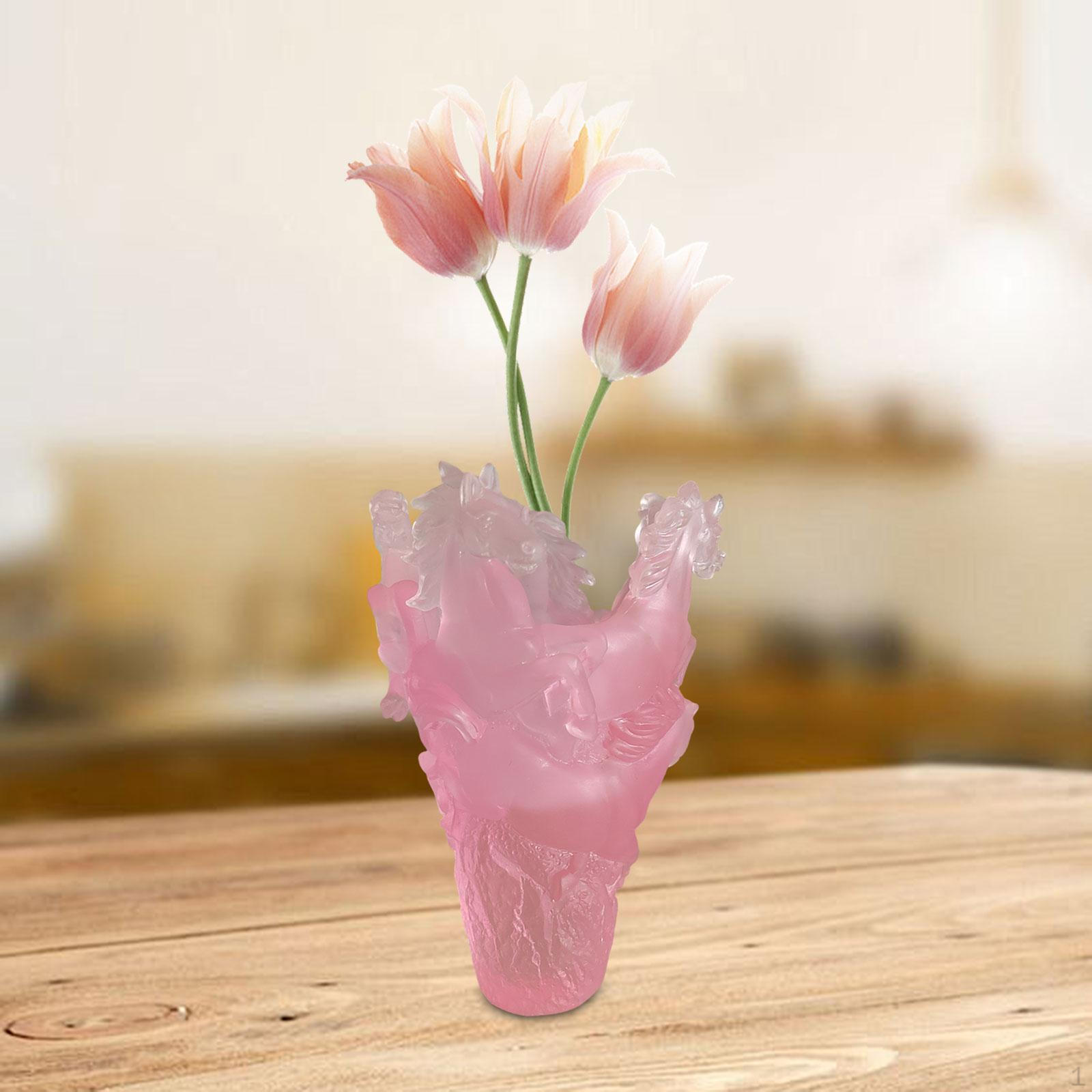 

Ваза с изображением лошадей для цветочного оформления, украшение дома, контейнер для цветов из смолы, жилое пространство Pink