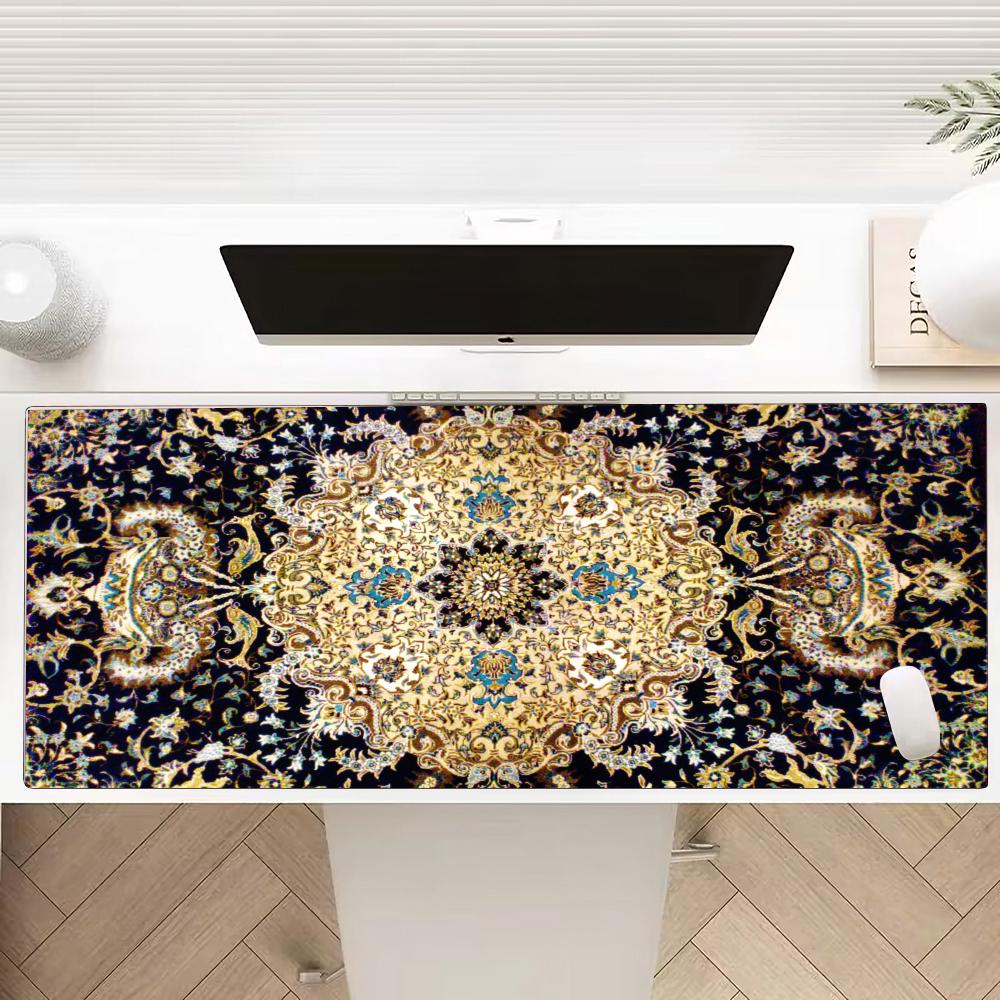 Iranian Carpet Mouse Pad Multiple Sizes Large Square Computer Office Game Table Mats Rubber Anti-slip Mousepads