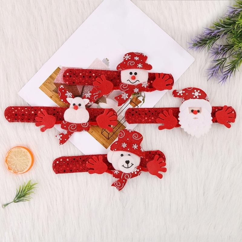 Holiday Christmas Slap Bracelets Stylish Animal Slap Bracelets for Christmas Multifunctional Holiday Wrist Decors