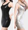 [TOKYO GOODS MARKET] [PureAribon] Plus Size PU Leather Shiny Simple Dress (JP, Alphabet, 2XL, Black)