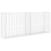 VidaXL Gabion Basket Galvanized Steel Silvery 85x30x200 Cm Garden Fence 142359