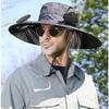 UV Protection Solar Fan Bucket Hat, Outdoor Fishing Sun Protection Cooling Fisherman Cap