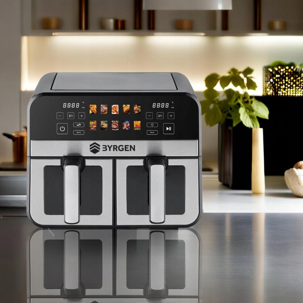 Air Fryer two chambers 9L dual 2400W air fryer dryer