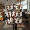 1 Stück Retro Tier Kunst Druck Flanelldecke, Hohe Qualität für Alle Jahreszeiten, Heimdekoration, Wärme und Komfort, Perfekt für Weihnachtsgeschenke