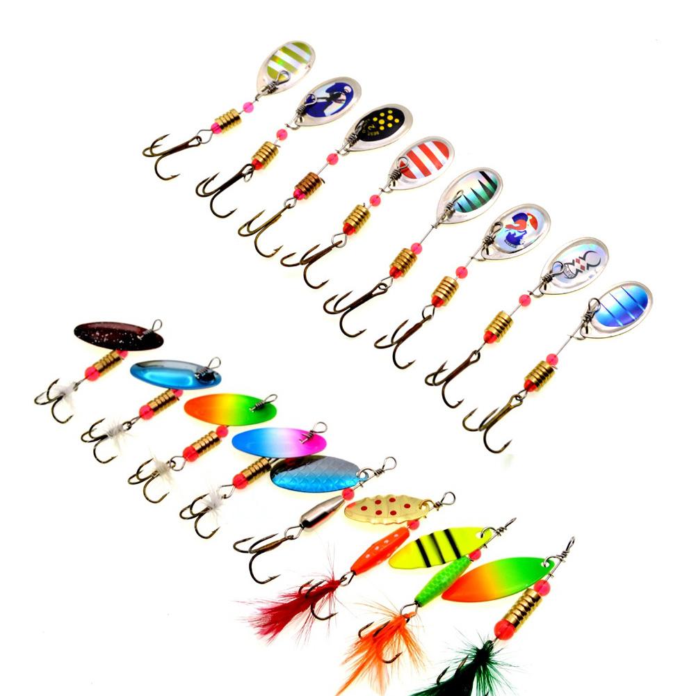 16pcs Sequins Fishing Lure Kit 3.5g 5.5g Artificial Bait with Treble Hook Fishing Accessory