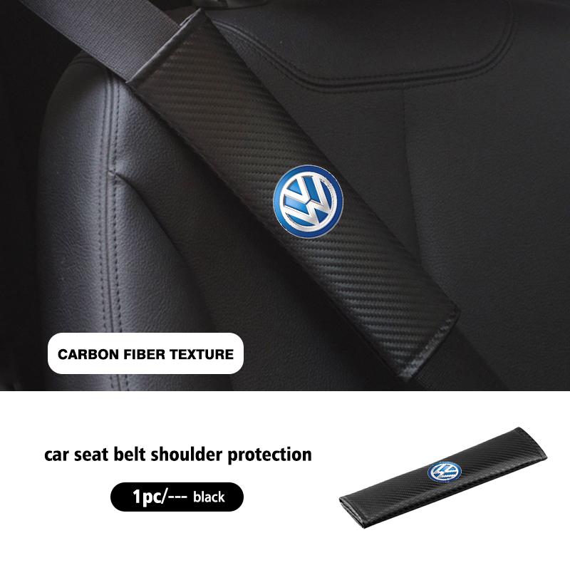 BIG1 For Volkswagen VW 2pcs Car Seat Belt Shoulder Protector Litchi Grain Fatigue Relief Pad Polo Jetta Sagitar Magotan Passat B5 B6