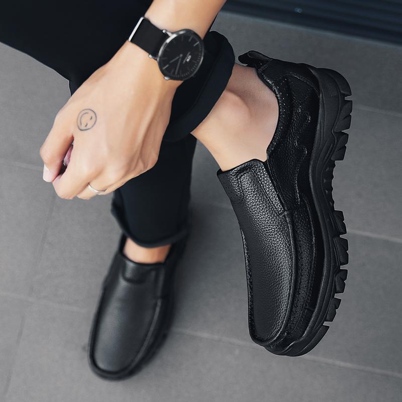 2025 Men's Business Casual Shoes Thick Sole Work Shoes Mens Lace-up Versatile Comfortable Outdoor Flats Oxfords Shoes