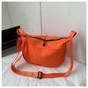 Spring new fashionable versatile solid color messenger bag casual simple dumpling bag street trend large capacity schoolbag