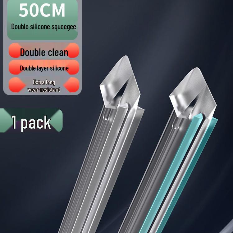 Dual-Use Silicone Squeegee Broom for Dry & Wet Cleaning
