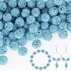 100Pcs 10mm Contas de Argila de Strass Coleção de Gelo Beisebol Estilo Bling Contas Redondas para Colar Pulseira Brincos Jóias DIY