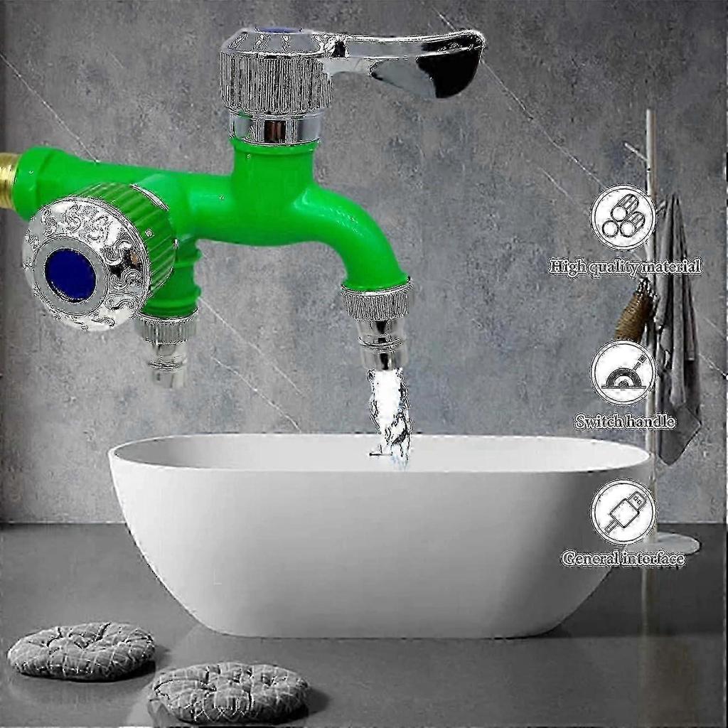 2026 Hot!! Washing Machine Faucet, Dual Control Water Diverter - Thick Ergonomic Handle - Laundry Tub Faucet, Dual Control Washing Machine Faucet with