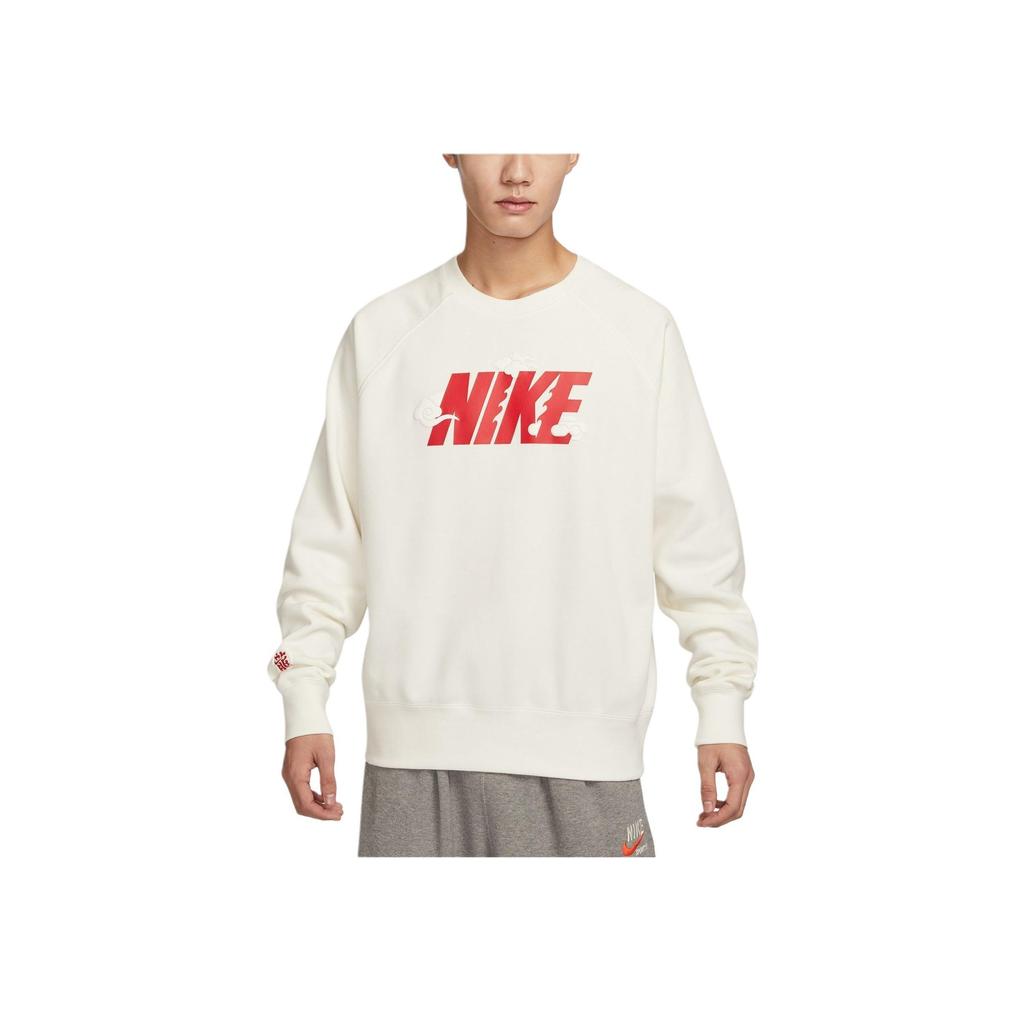 Nike FW23 Year of the Dragon CNY Series Logo Fleece Sweatshirt Men Tops Sail-White FZ6374-113