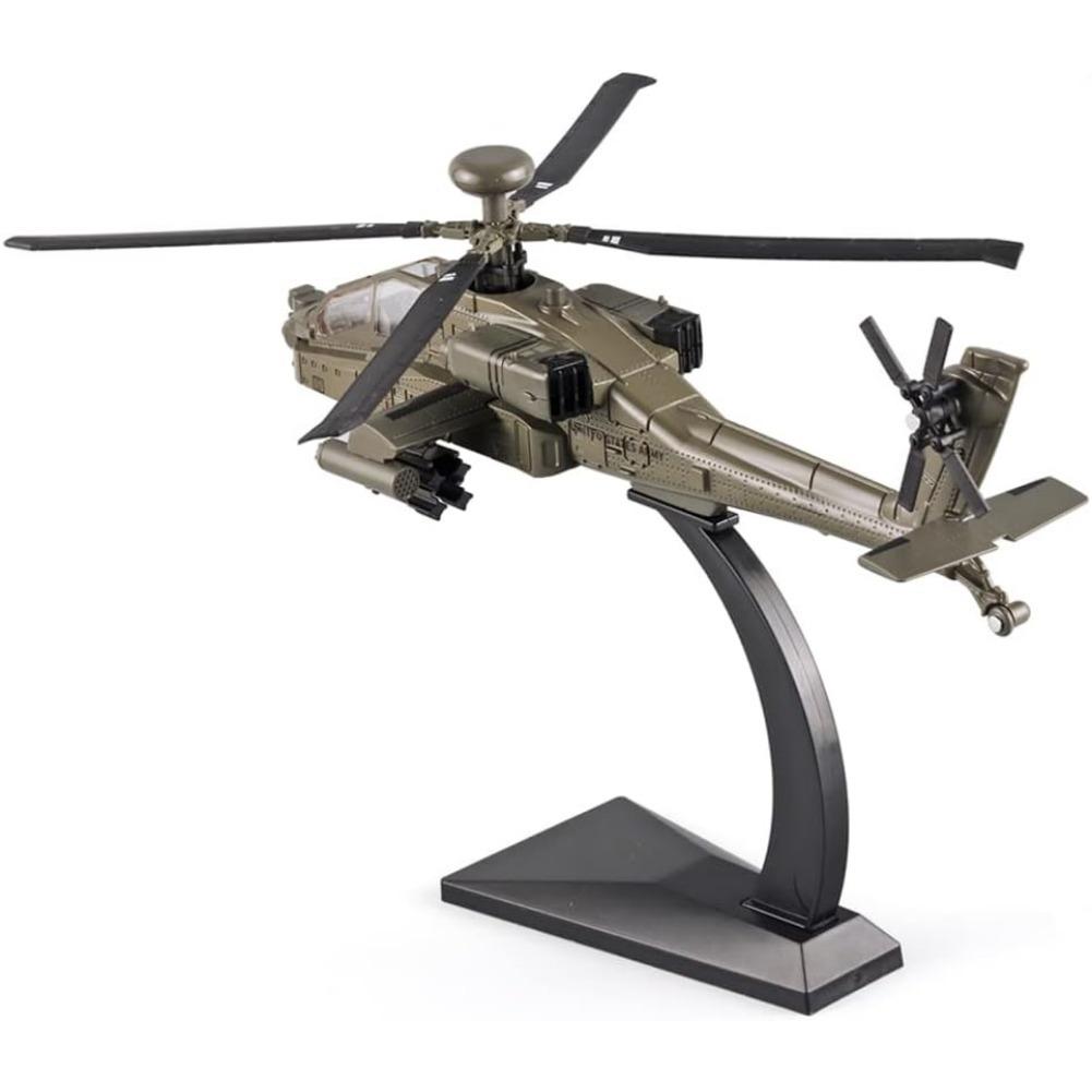 Hubschrauber AH-64 Longbow Apache Hubschraubermodell, Diecast Militärangriffshubschrauber, Modellflugzeug mit Licht und Ton, Militärliebhaber