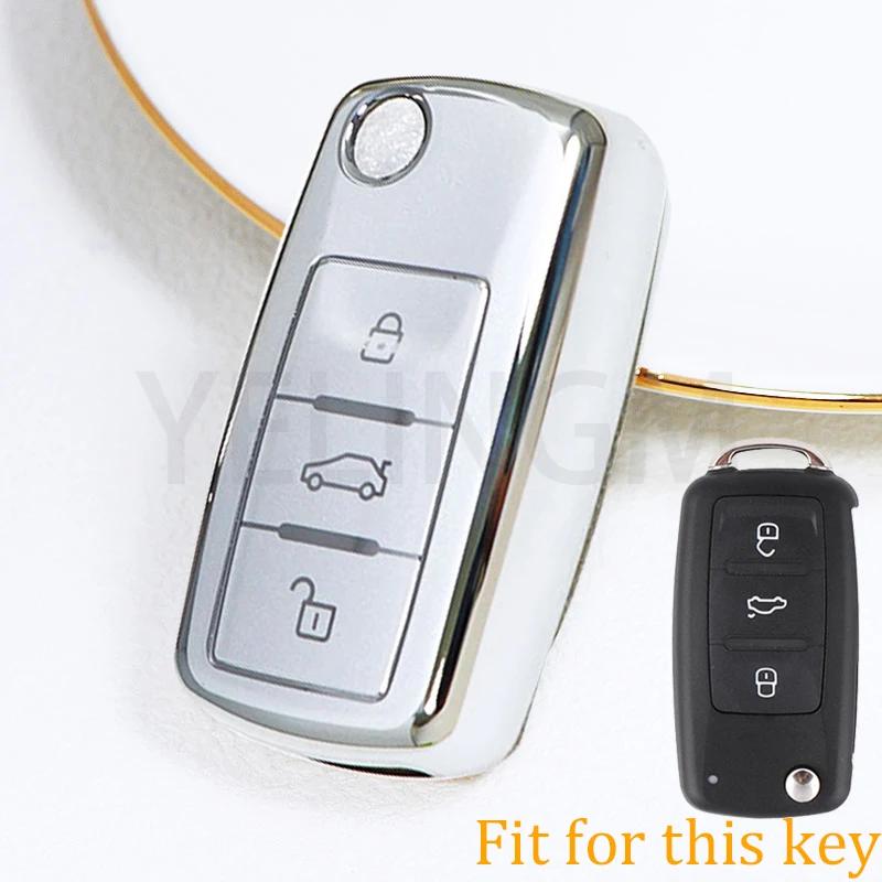 Tpu Car Key Case Cover For Vw Polo Jetta Tiguan Passat Golf Beetle Scirocco Skoda Octavia Fabia Seat Ibiza Leon Auto Accessaries