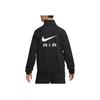 Nike Contrast Large Logo Zip-Up Stand Collar Casual Sports Jacket Men Jackets Black DQ4222-010