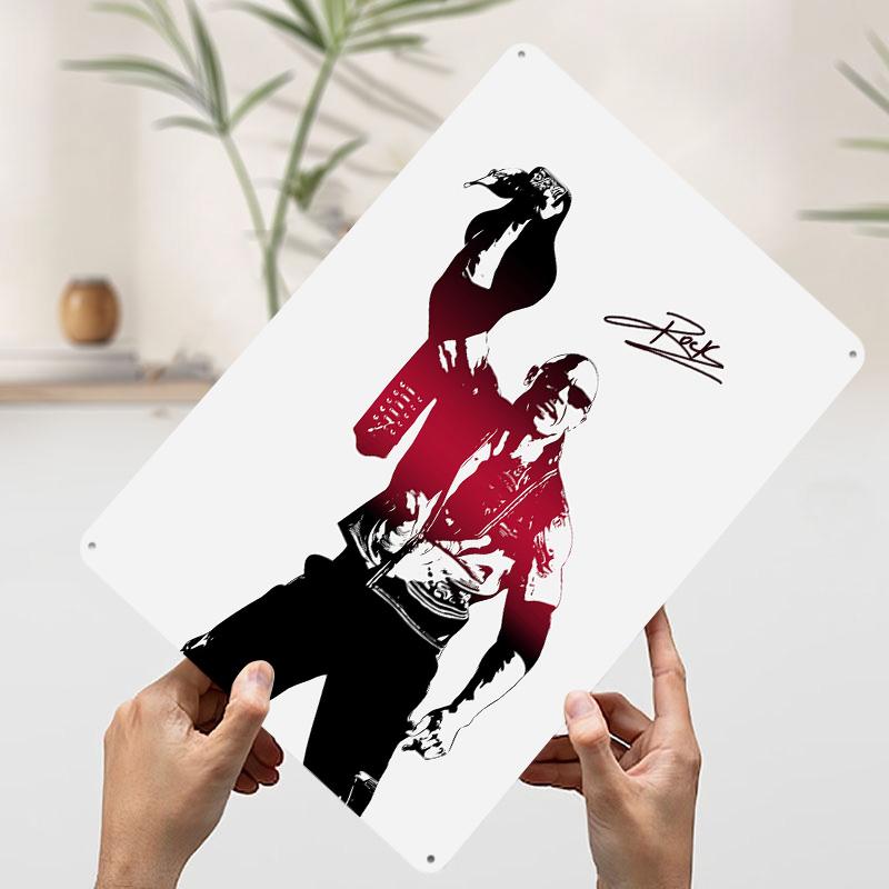 The Rock Champion Illustration Poster Customized Wall Art Vintage Metal Signs Retro Tin Plaque for Man Cave Home Decorations