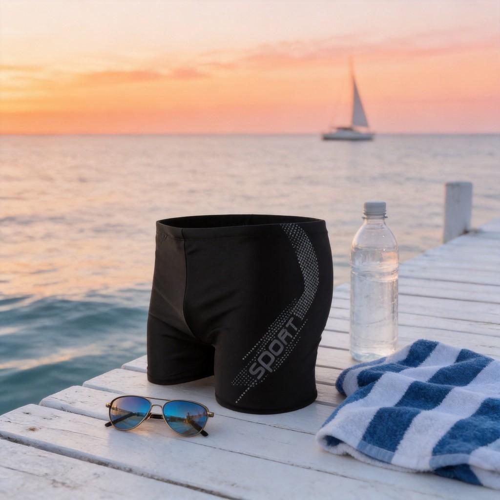 Mens Swim Trunks With Polyester Fabric For Water Sports And Beach Wear