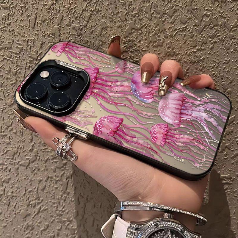 Pink Jellyfish Phone Pro Max Transparent Cover for iPhone 16 16E 15 14 13 12 11 Case