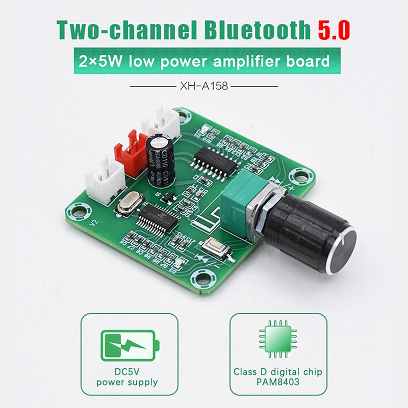 

’ 1Pc XH-A158 Wireless Speaker Amplifier Board Ultra Clear Bluetooth 5.0 Audio Power Amplifier Board blue 1pc