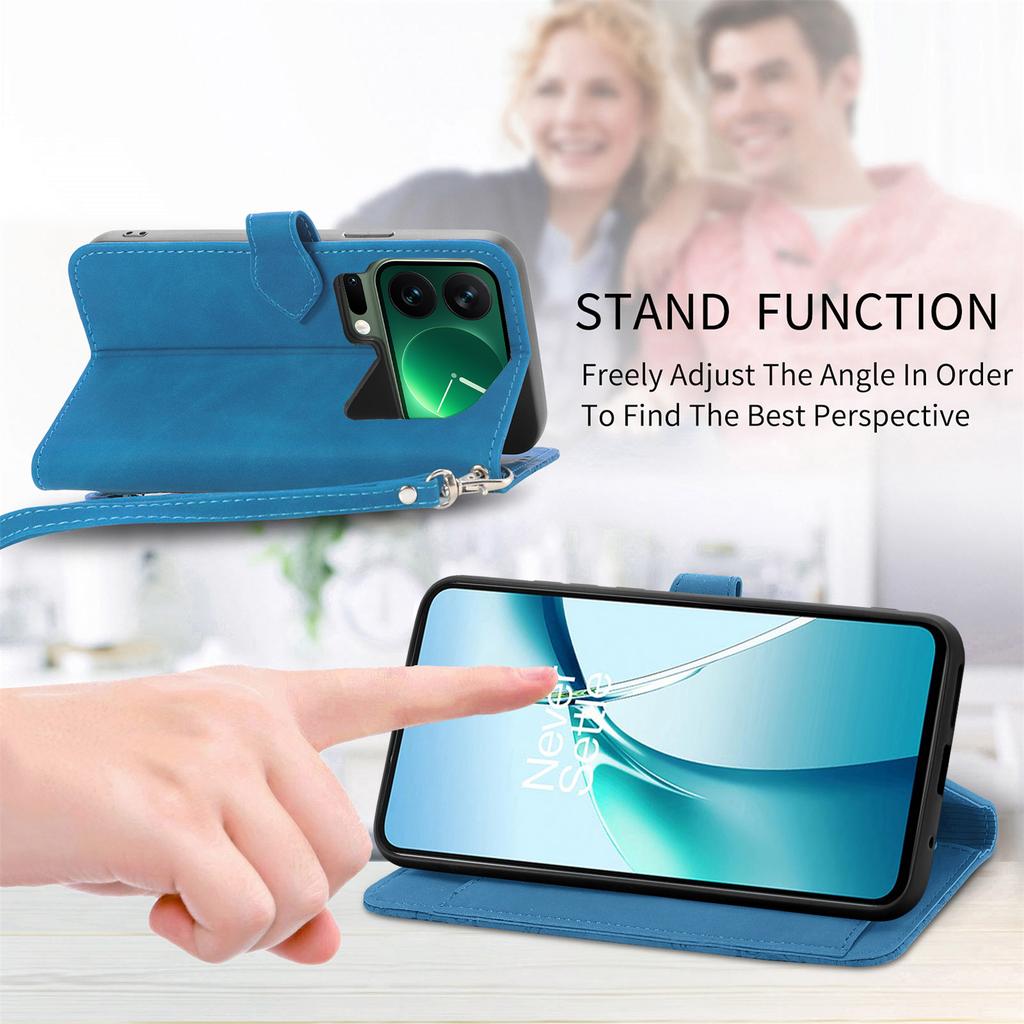 For Xiaomi 17 Pro Max Zipper Wallet Case with Strap Flower Imprint PU Leather Phone Cover