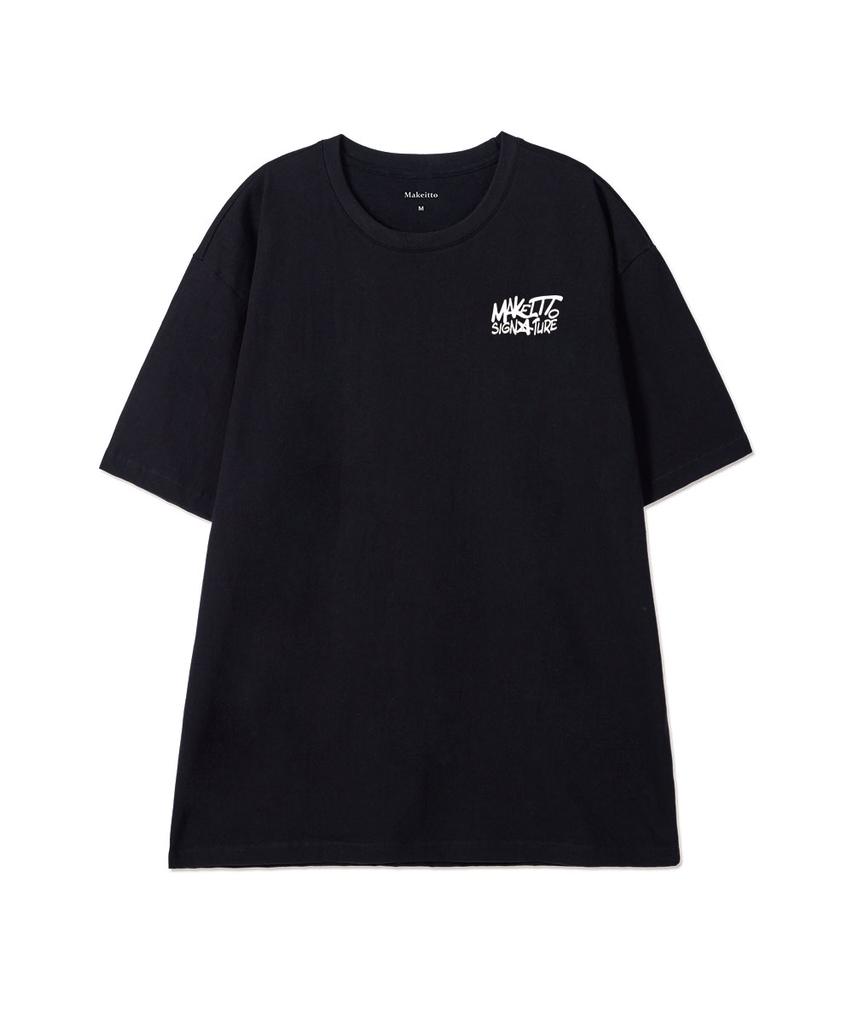 MAKEITTO [Graffiti3 Logo]Crew Neck Tee_Black