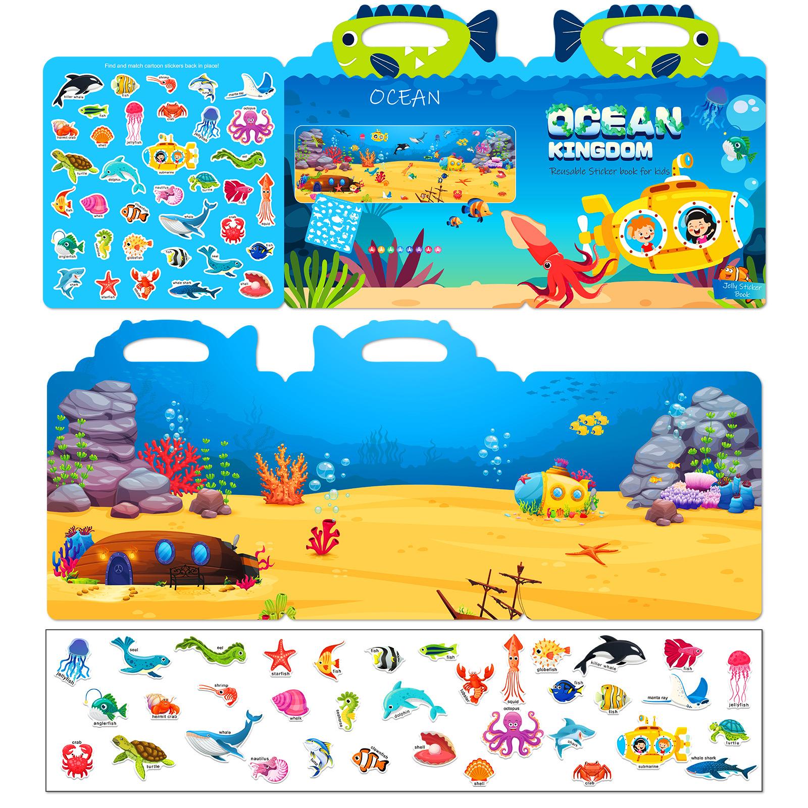

DIY желейная тихая книга Ocean Kingdom детская головоломка для родителей и детей время познавательная игрушка животное желе наклейка книга