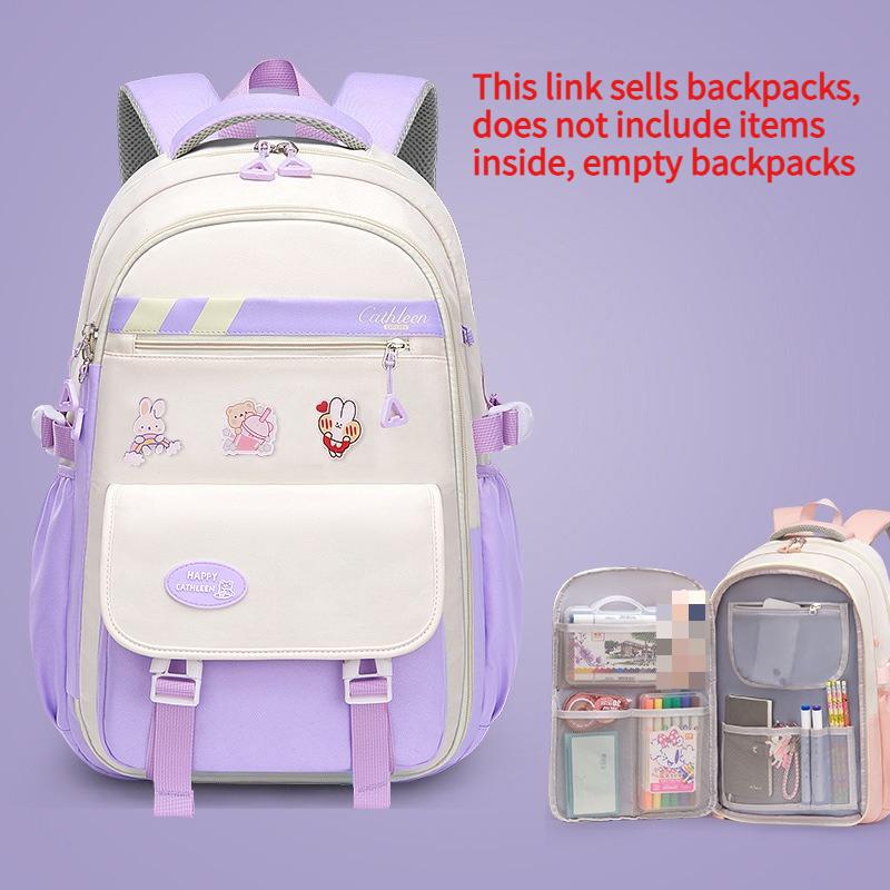 Fashionable and Casual Student School Bags Color Splicing Large Capacity Elementary School Backpack Lightweight Breathable Simple Commuting Bookbag