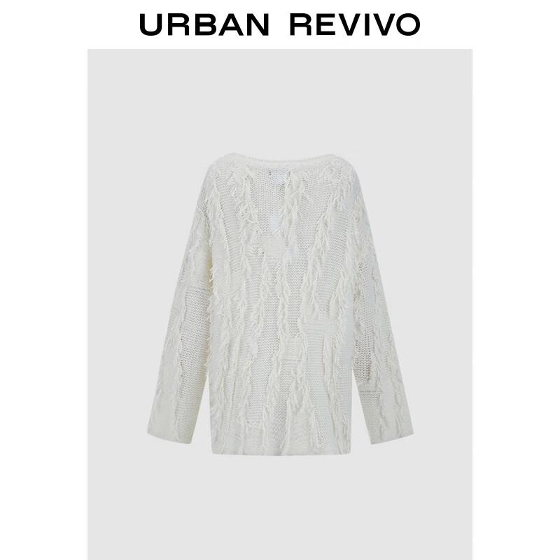 

UR 2025 Spring Women s Fringe-Trimmed Loose Knit Sweater S