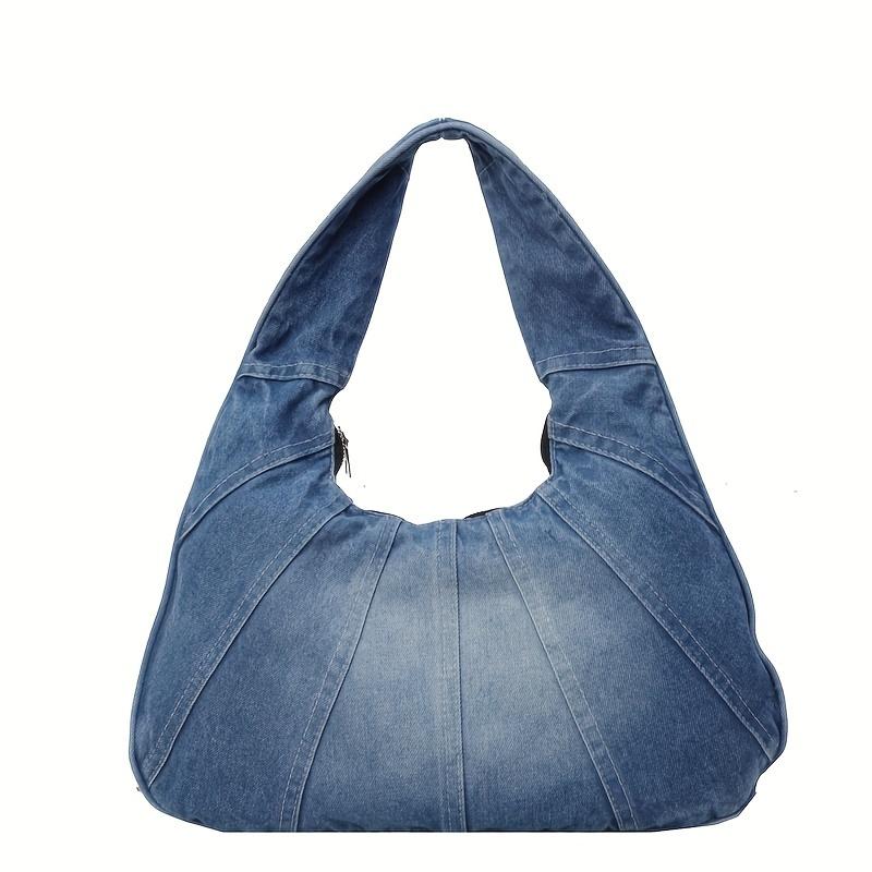 Trendy Denim Shoulder Bag All-Match Classic Niche Design Underarm Bag For Women Daily Use Shopping Bag