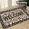 3D Pebble Welcome Mat, Non-slip  Washable Entrance Rug, Floor Carpet for Kitchen, Bathroom and Home Decoration