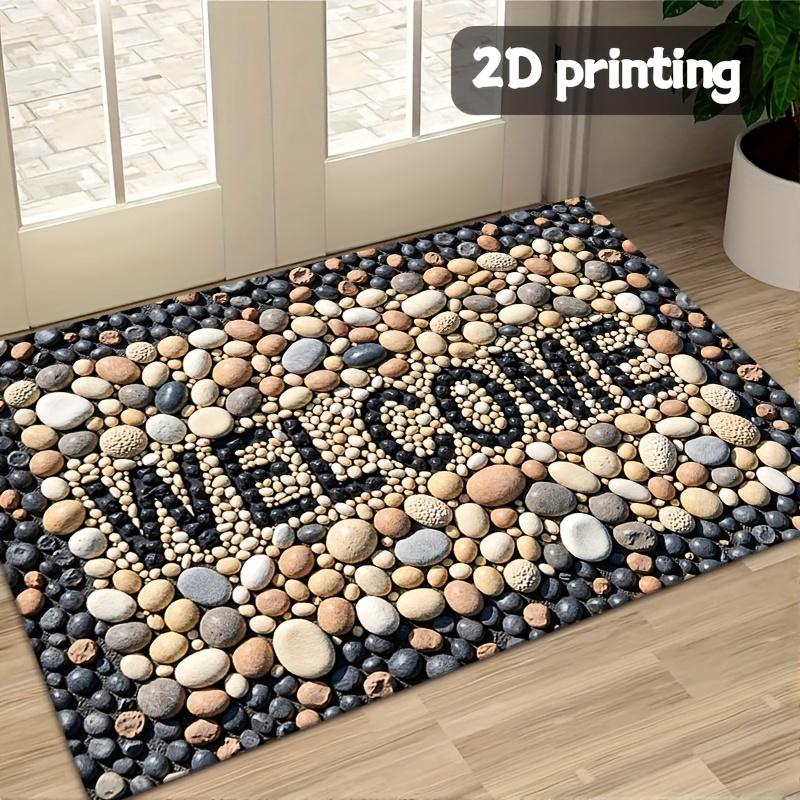 3D Pebble Welcome Mat, Non-slip Washable Entrance Rug, Floor Carpet for Kitchen, Bathroom and Home Decoration