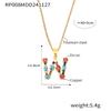 Colorful Zircon Alphabet Pendant Necklace - Hip-Hop Style