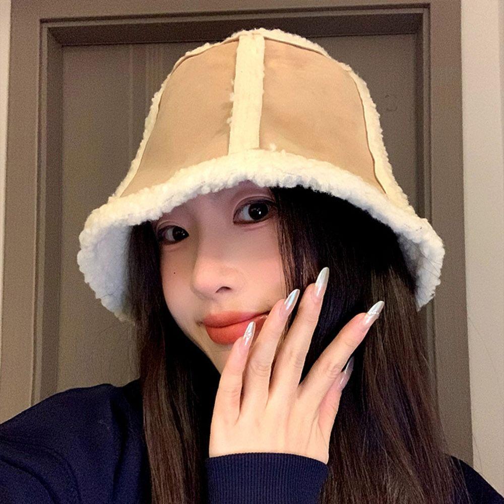 Thicken Fisherman Cap Soft Panama Hat Casual Warm Cap  for Women