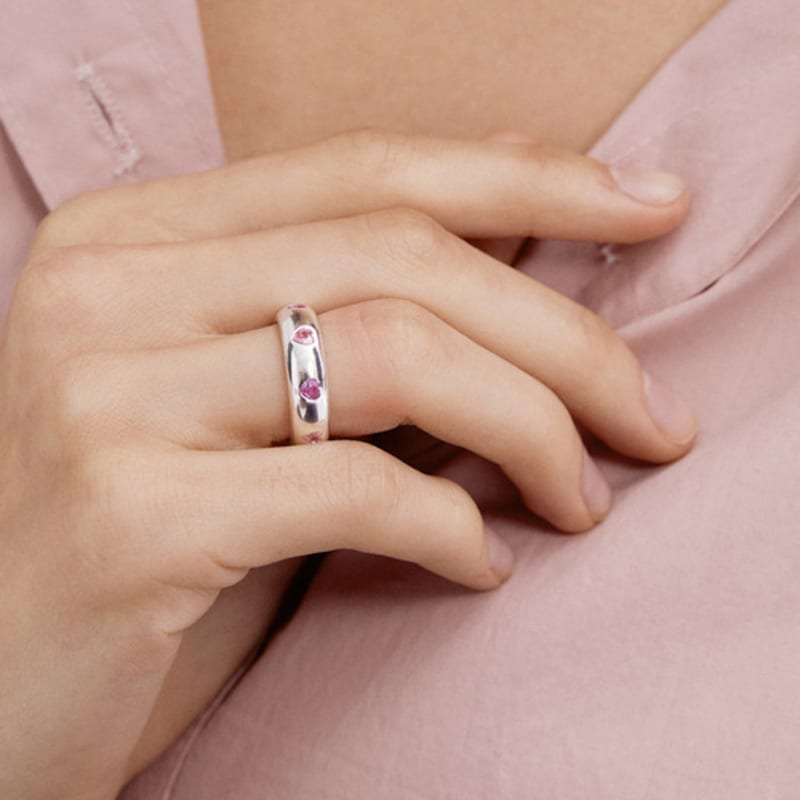 TATIANA (SILVER925) Heart Dot Cubic Ring CR1820