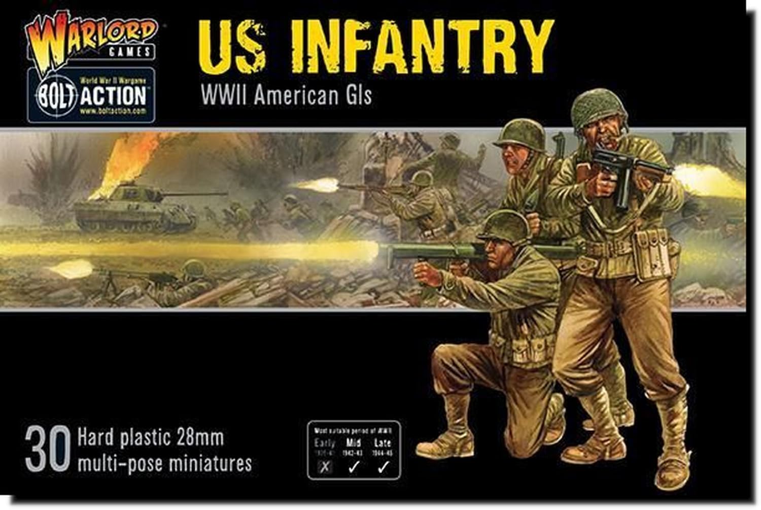 

Warlord Action US Infantry Assembly Kit WLG402013012 Games/Bolt 1/56 (30 Figures) (Personnel)